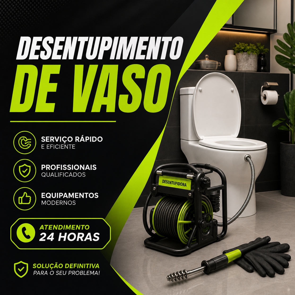Desentupimento de vaso sanitário em Patrocínio MG